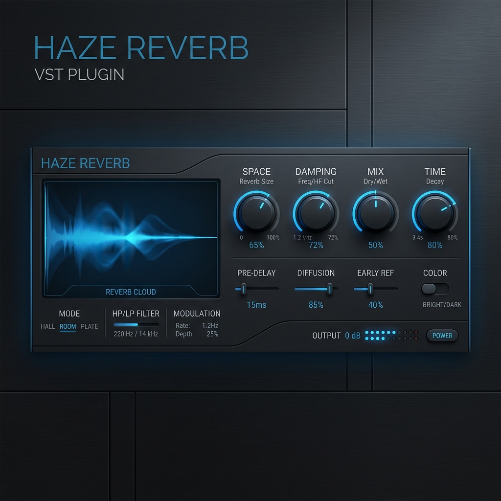 Haze Reverb space plugin UI